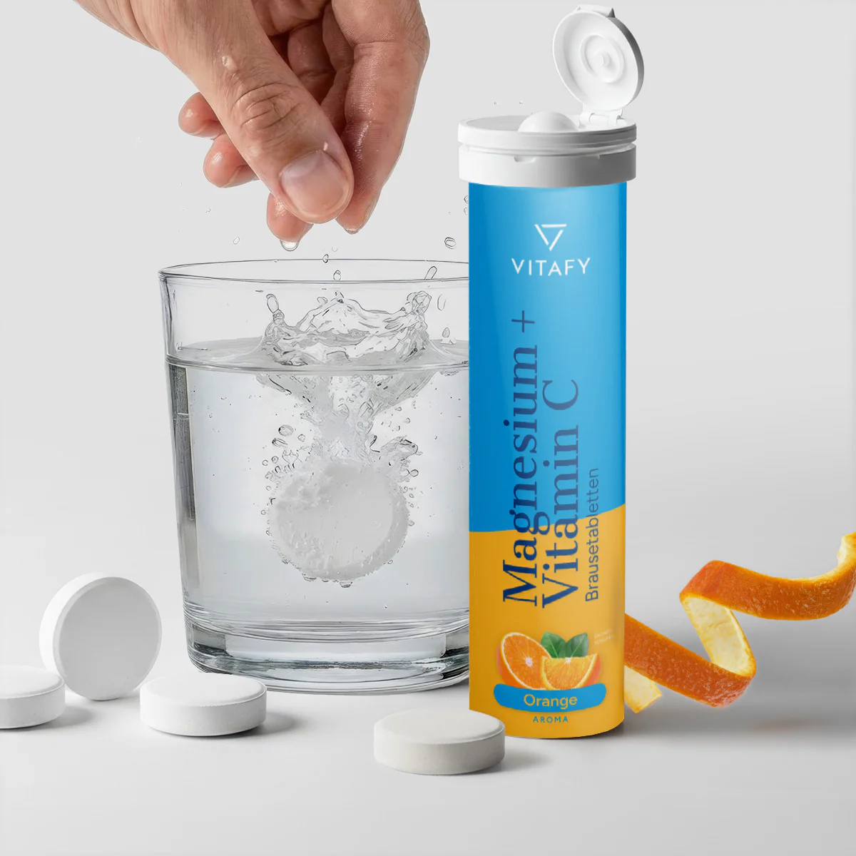 Magnesium + Vitamine C - Orange (20 bruistabletten) - Image 2