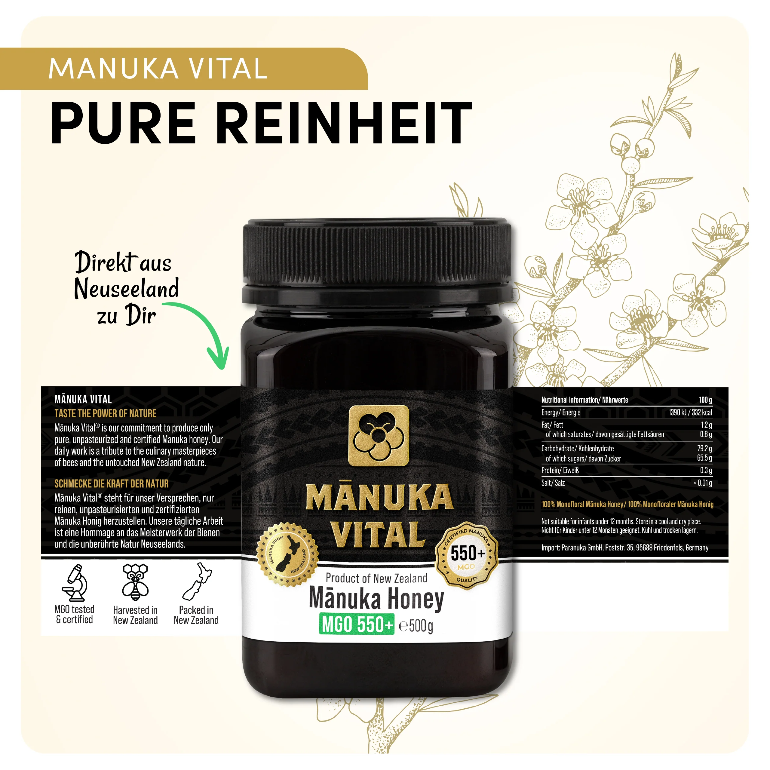 Manuka Vital Honig MGO 550+ (500g) - Image 5