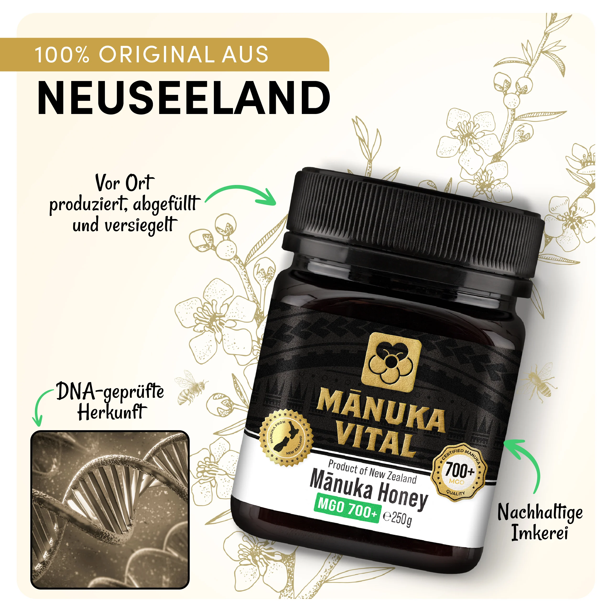 Manuka Vital Honig MGO 700+ (250g) - Image 4