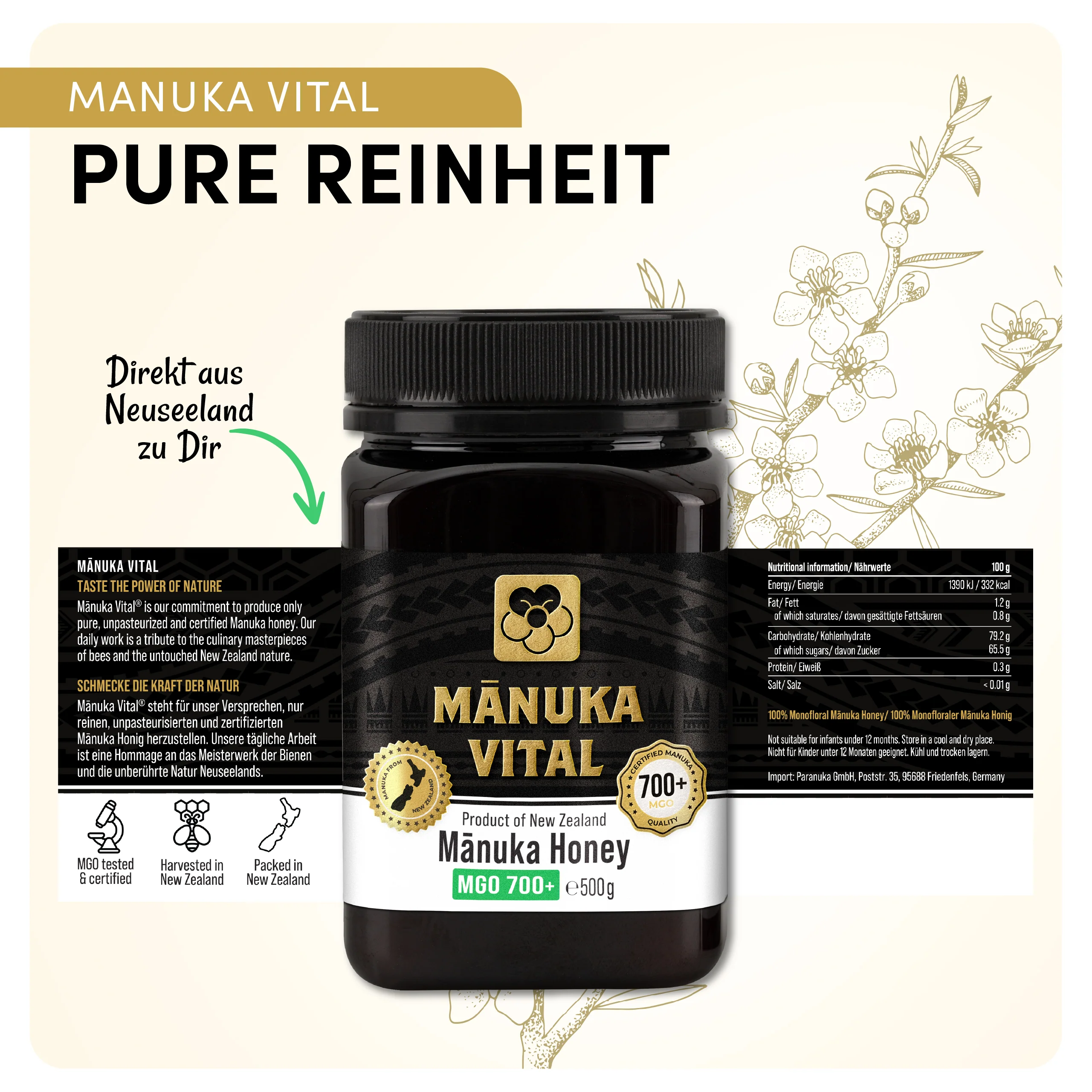 Manuka Vital Honig MGO 700+ (250g) - Image 5