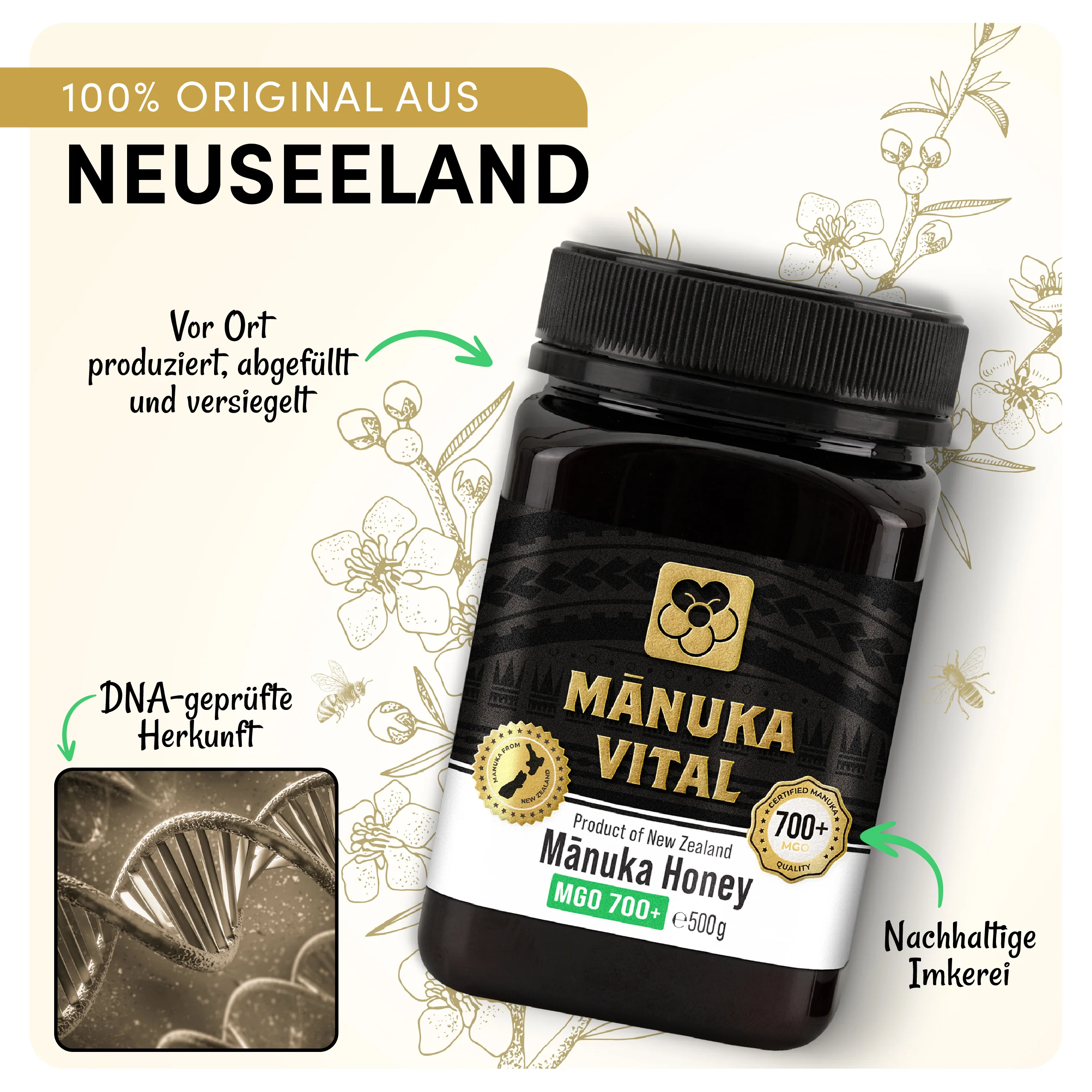 Manuka Vital Honig MGO 700+ (500g) - Image 3