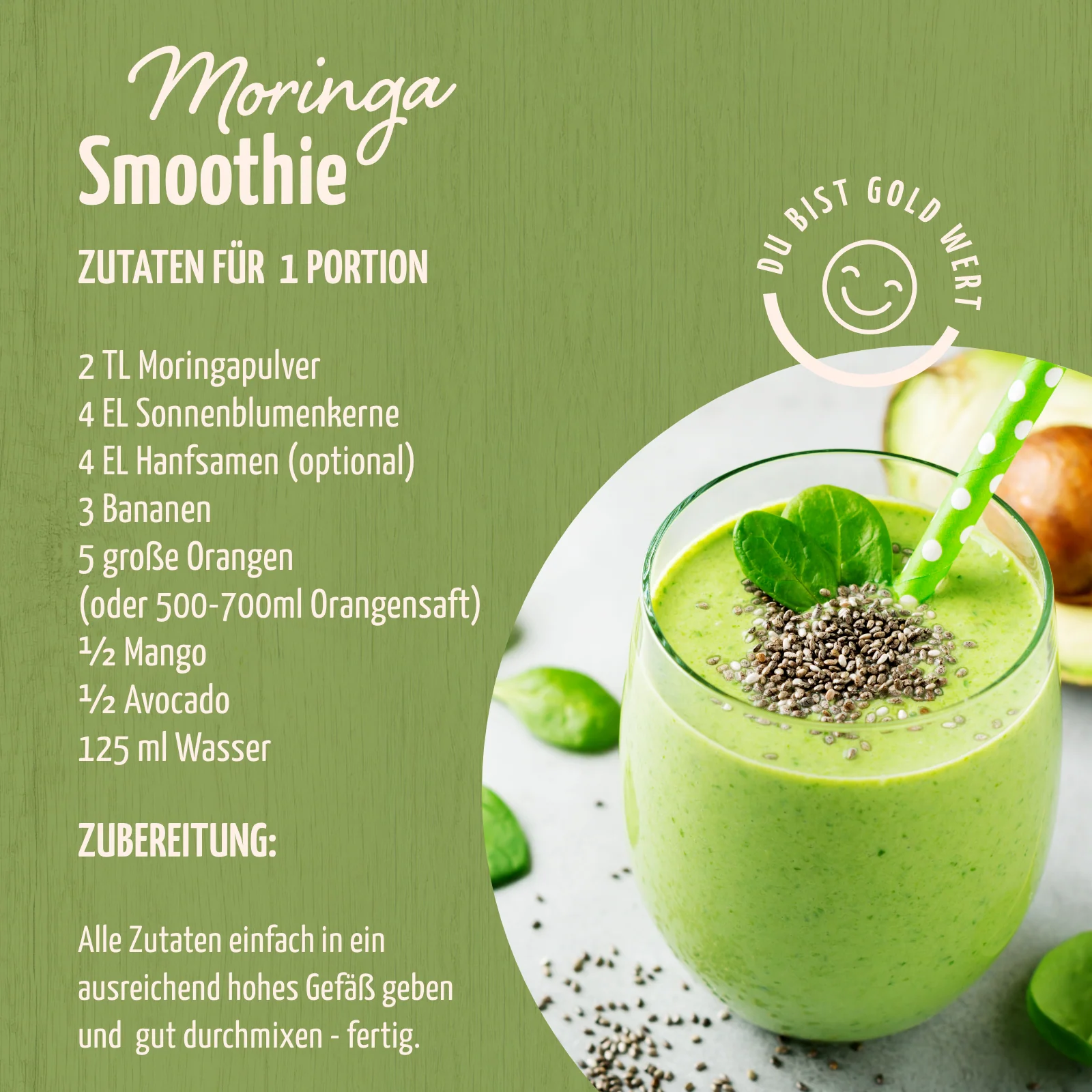 Bio Moringa Pulver (500g) - Image 2