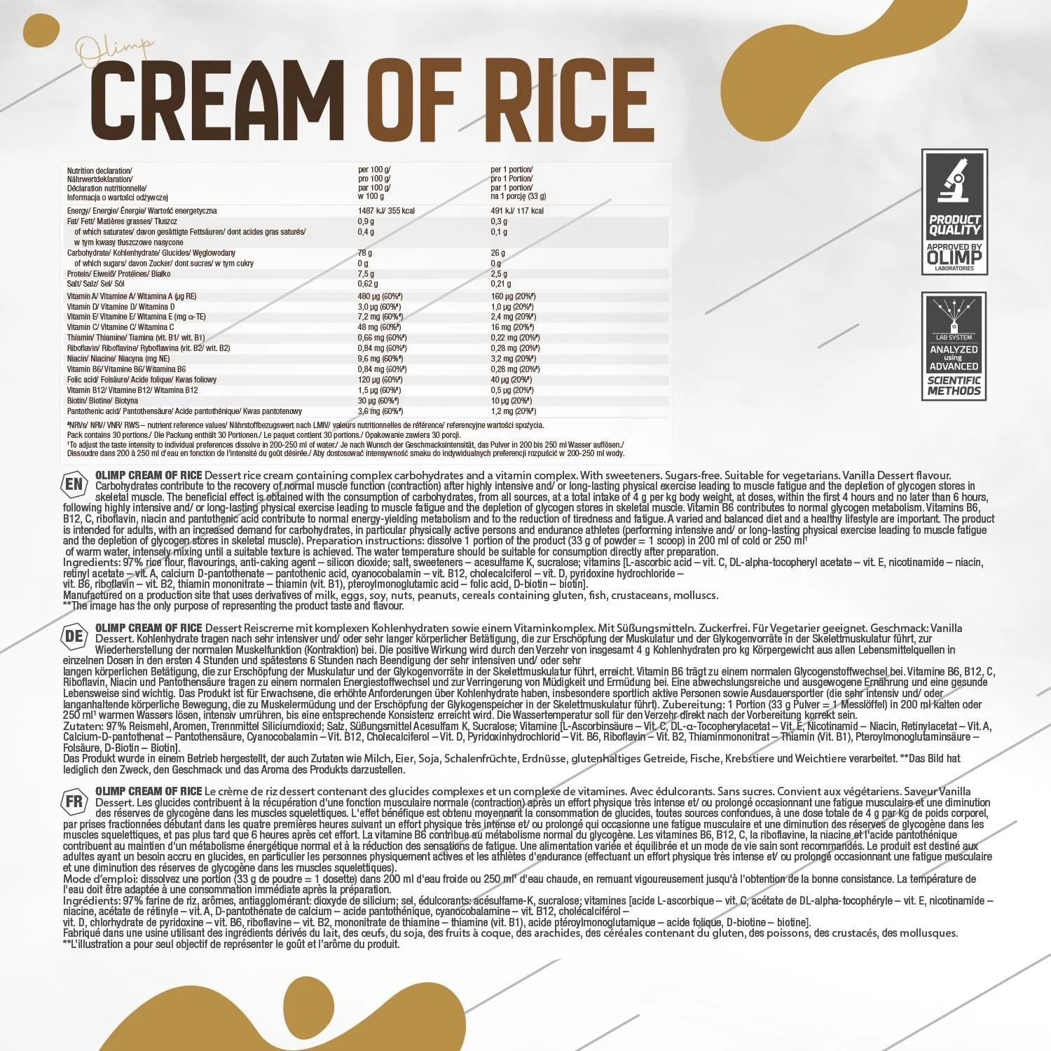 Olimp Cream of Rice (1000g) - Image 2