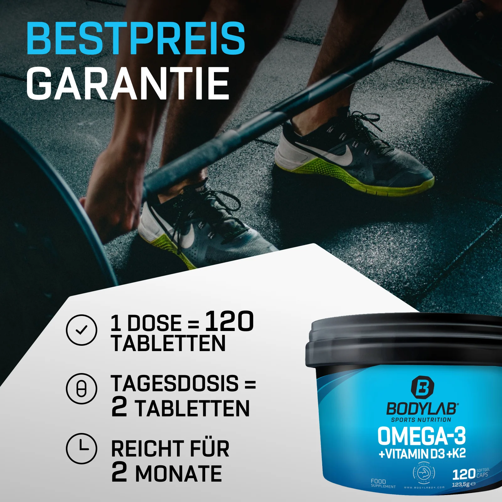 Omega-3 + Vitamine D3 + K2 Extreme (120 Kapseln) - Image 10