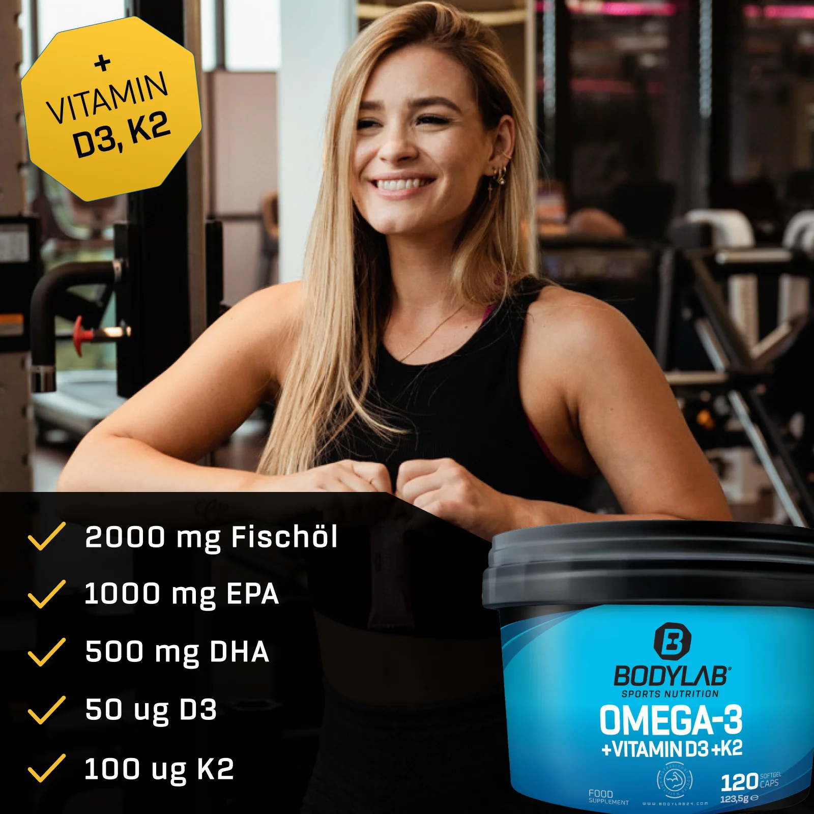 Omega-3 + Vitamine D3 + K2 Extreme (120 Kapseln) - Image 8