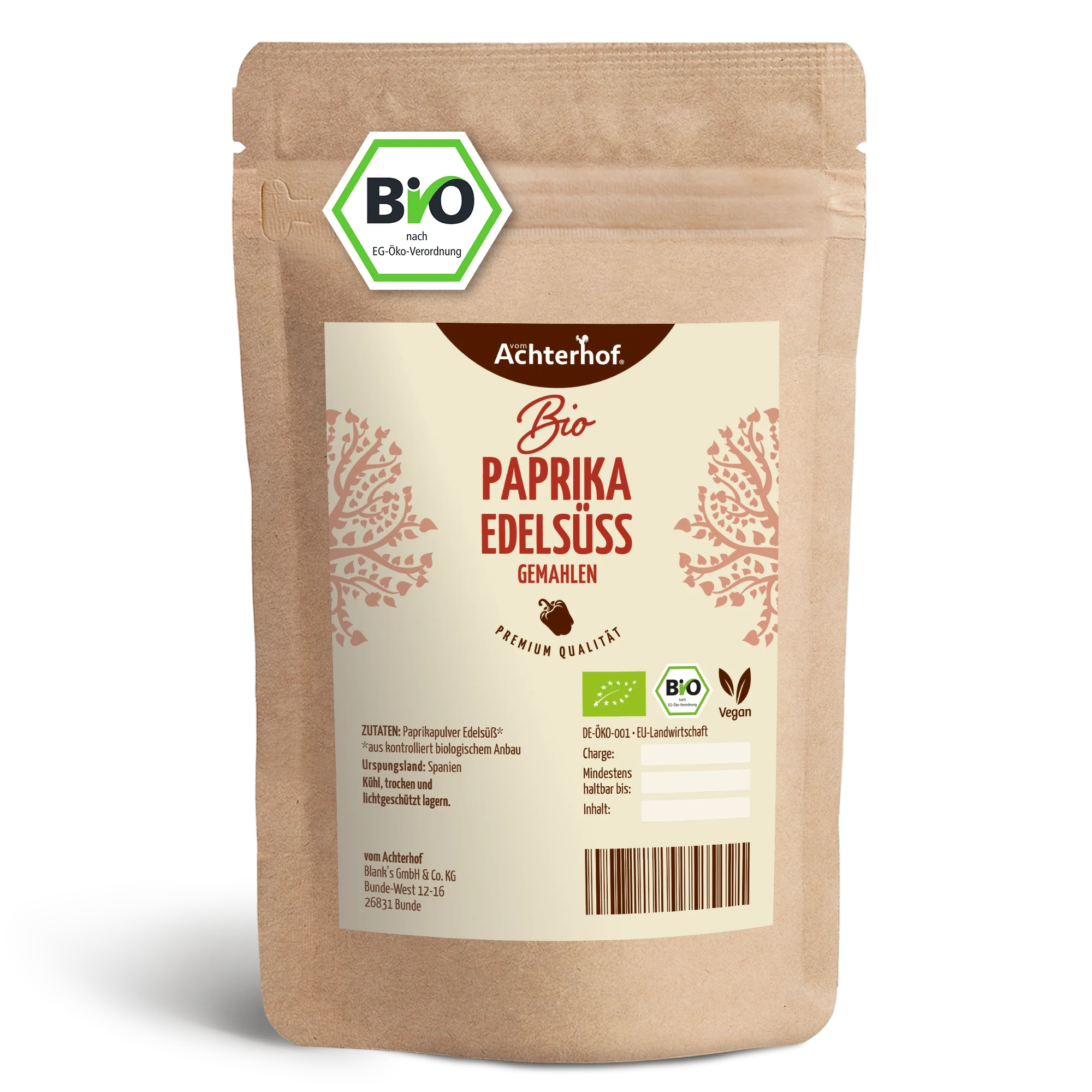 Paprika Edelsüss gemahlen Bio (1000g)