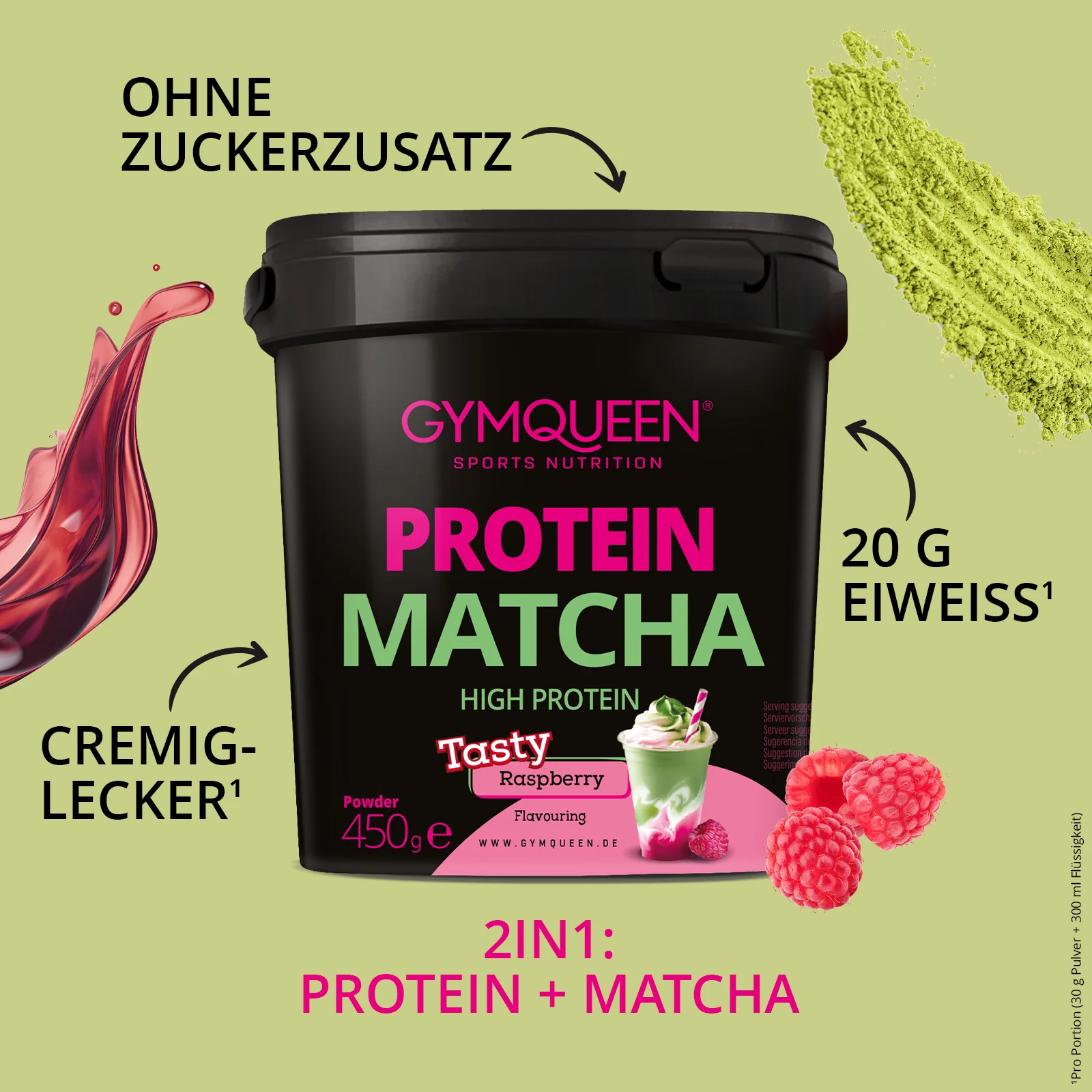 Protein Matcha Raspberry (450g) - Image 2