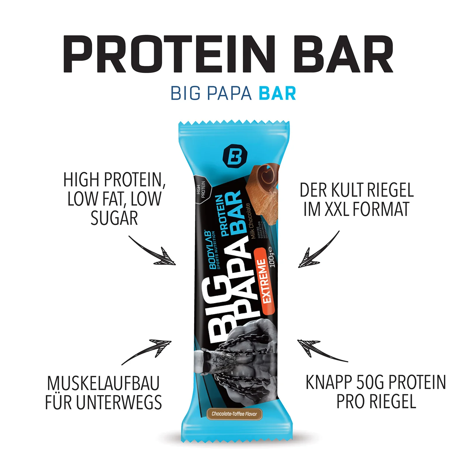 BIG PAPA 50% Protein Bar Extreme (12x100g) - Image 6