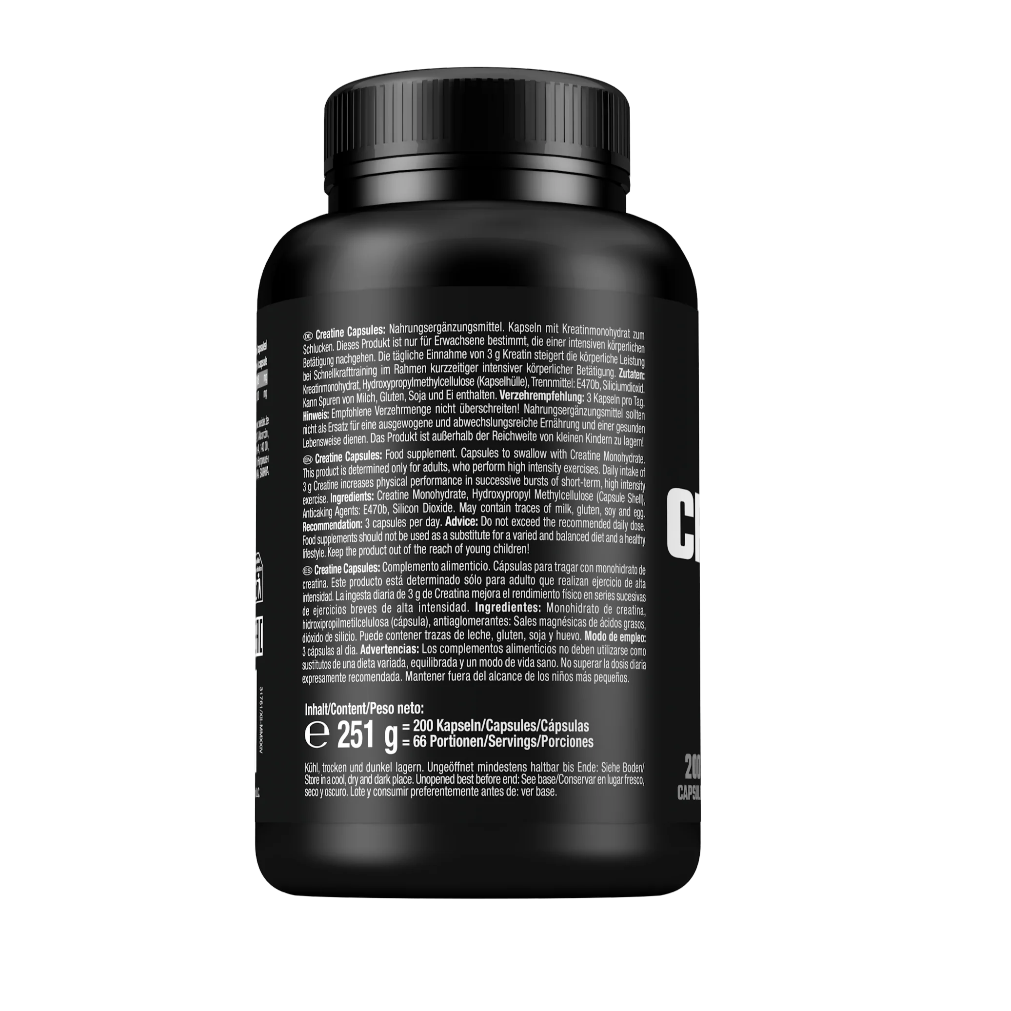 Pure Creatine Capsules (200 caps) - Image 2