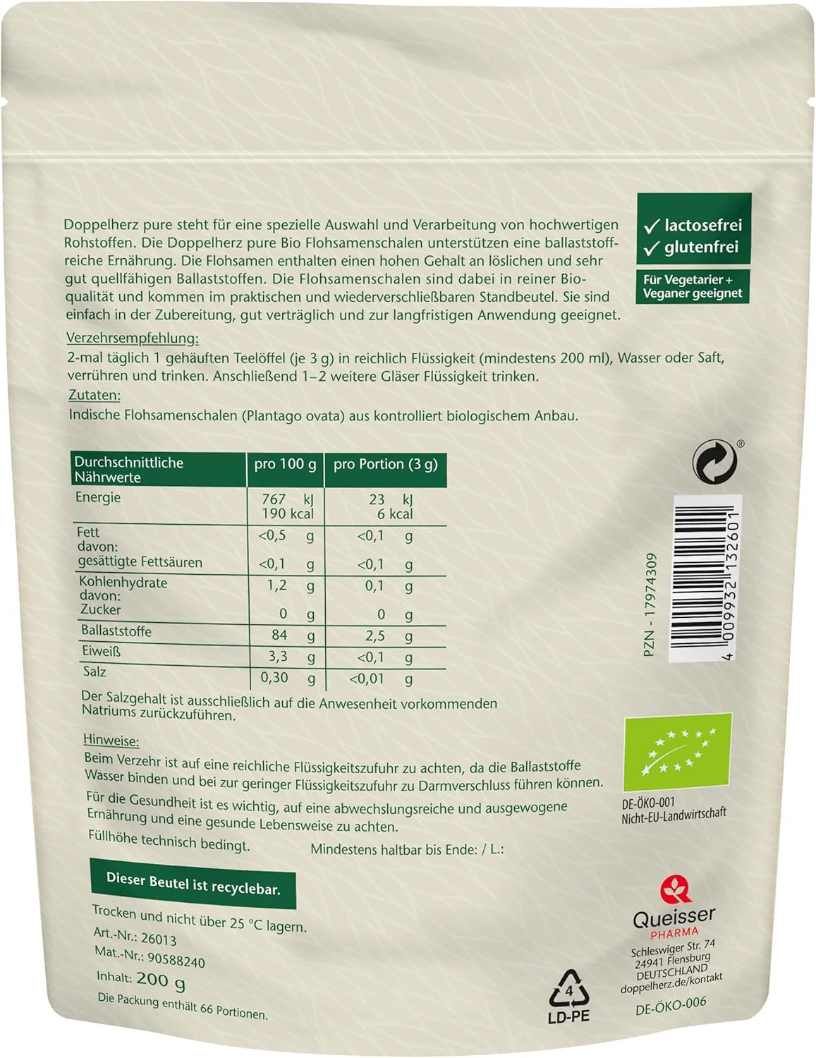 Pure Flohsamen bio (200g) - Image 2