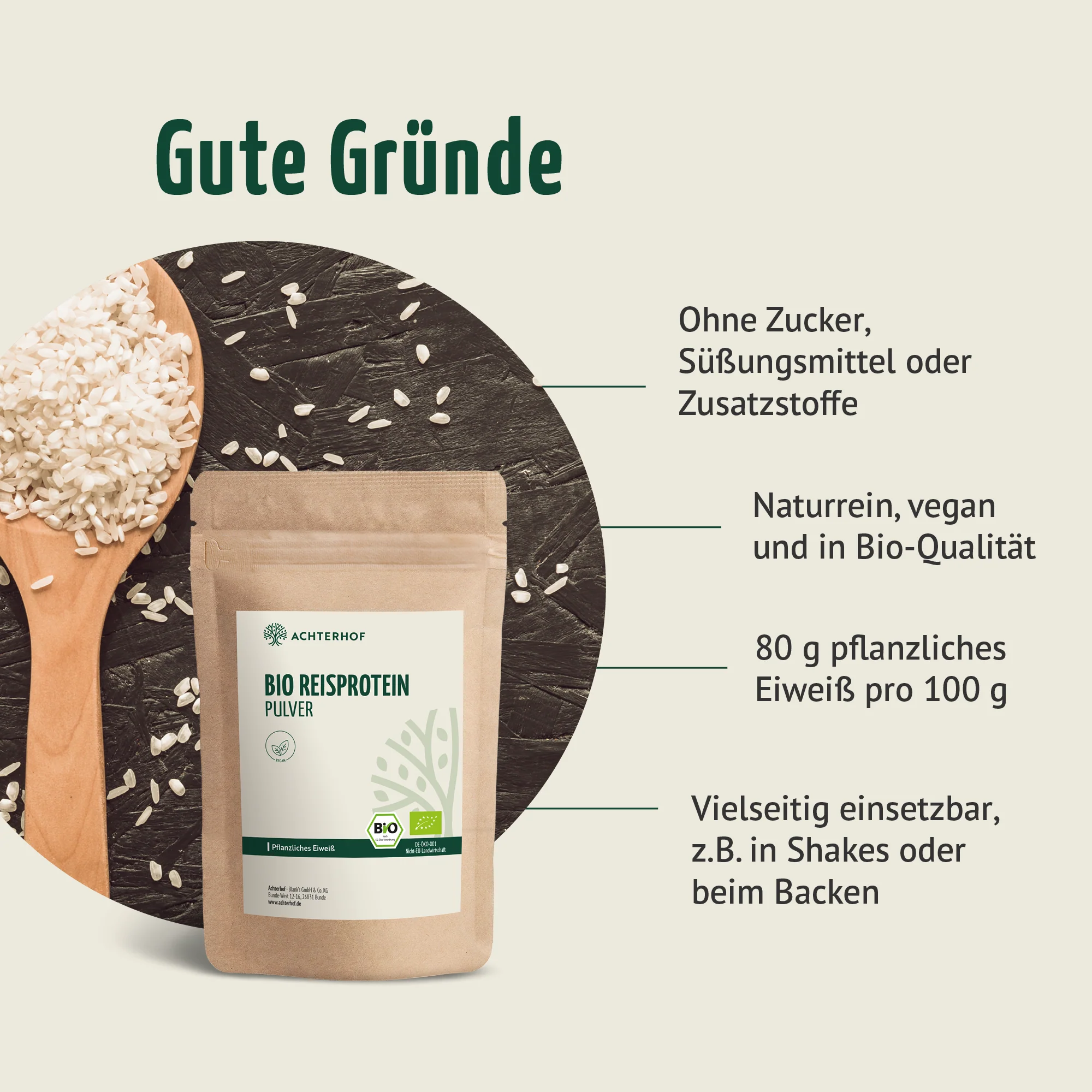 Bio Reisprotein Pulver (250g) - Image 4