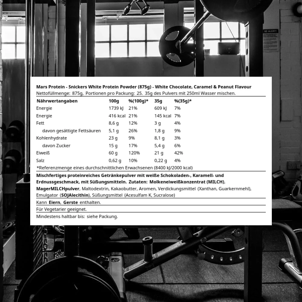 Snickers White Protein Powder (455g) - Image 2