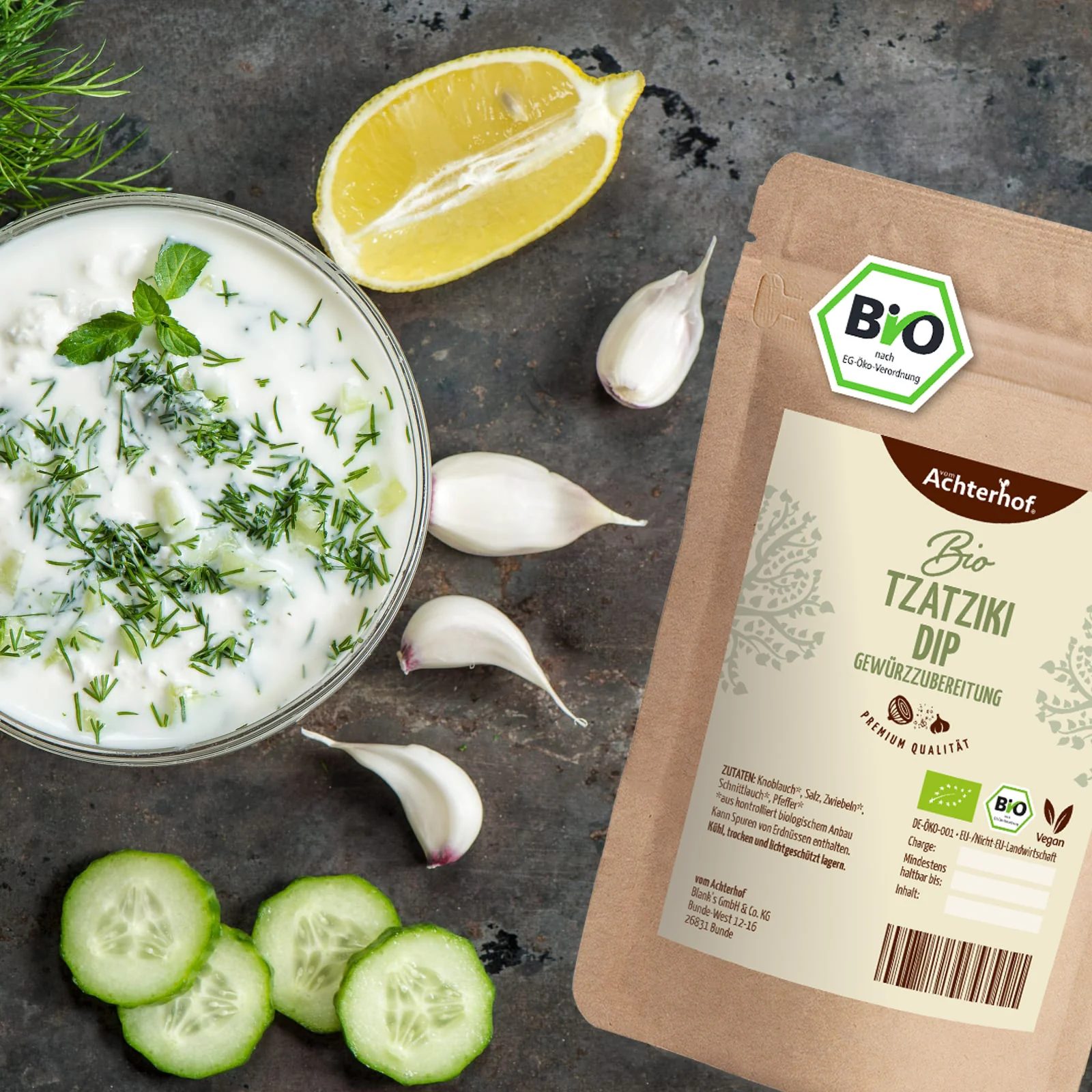 Tzatziki Dip Gewürzzubereitung Bio (100g) - Image 4