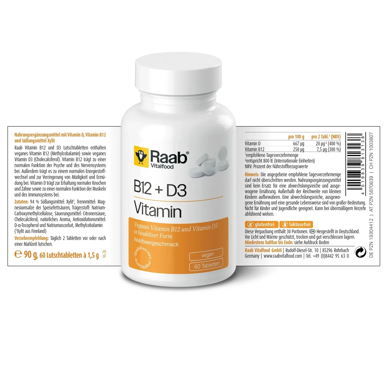 Vitamine B12 + D3 (60 Tabletten) - Image 2