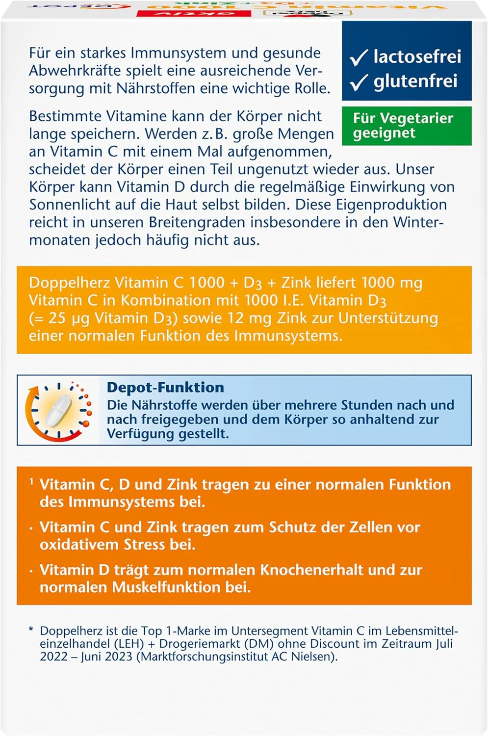Vitamin C 1000 + D3 + Zink Depot (30 Tabletten) - Image 2