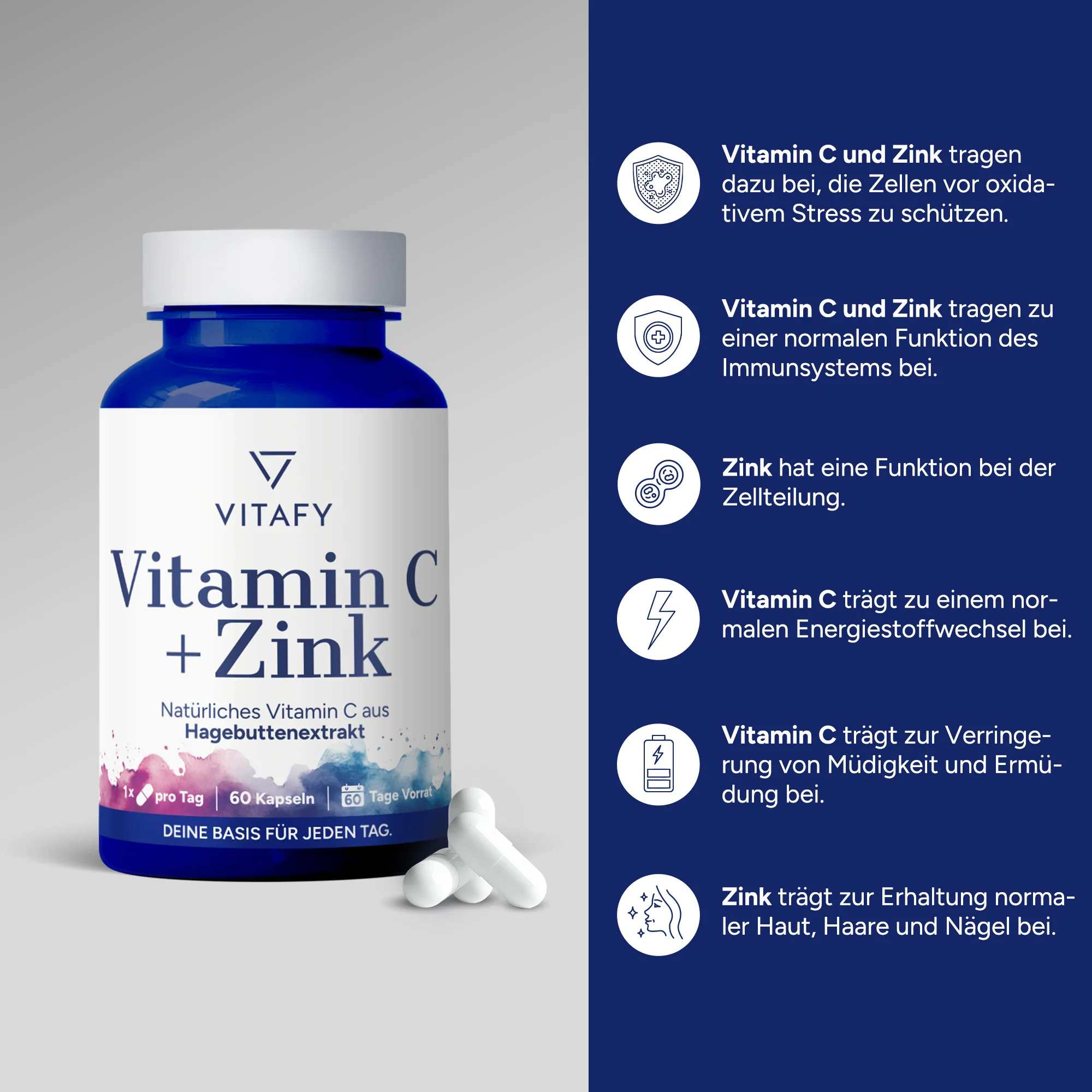 Vitamine C + Zink (60 capsules) - Image 2