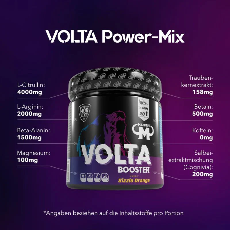 Volta Pre-Workout Booster Sizzle Orange (400g) - Image 3