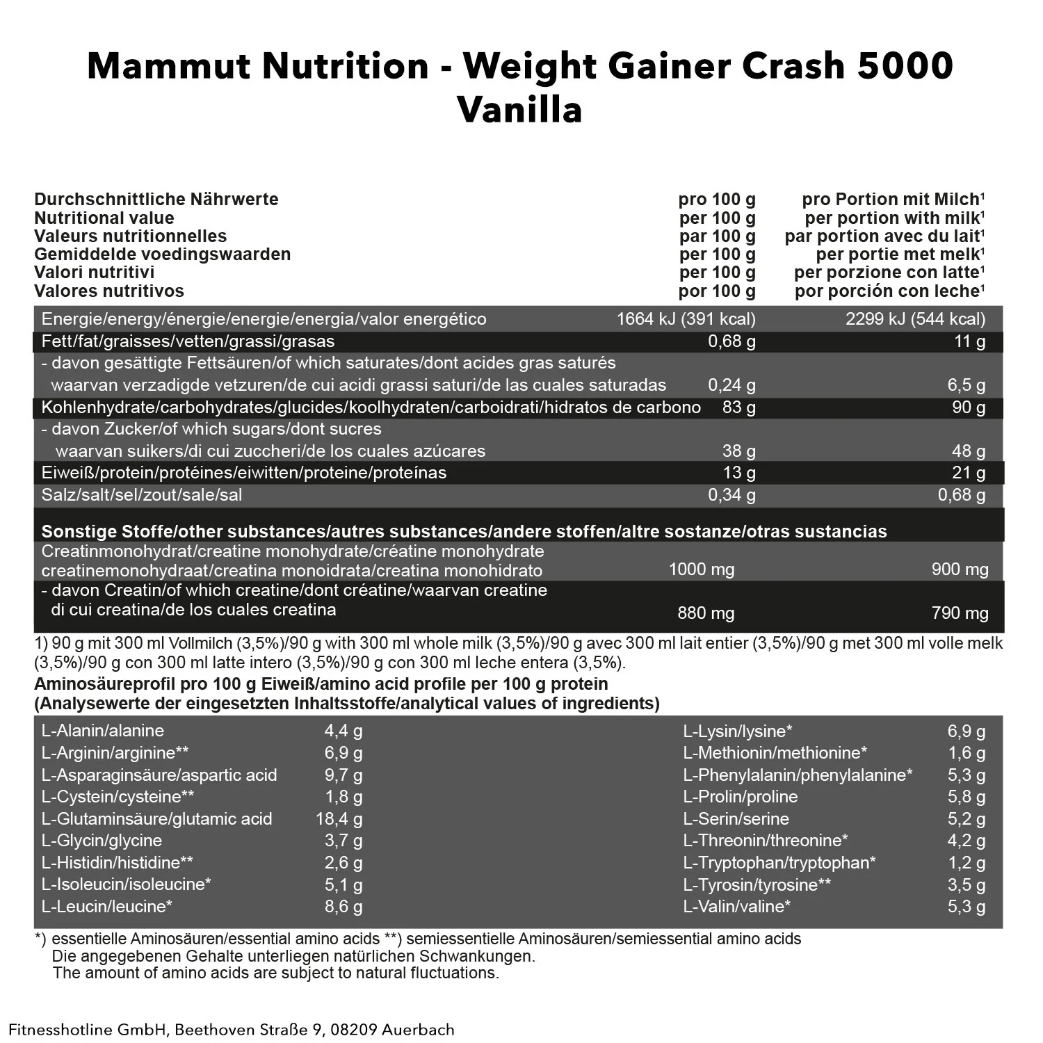 Weight Gainer Crash 5000 (4500g) - Image 3
