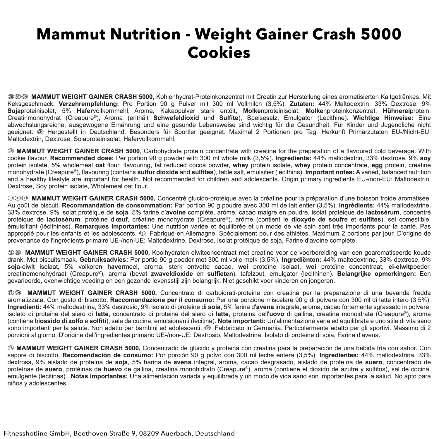 Weight Gainer Crash 5000 (4500g) - Image 5
