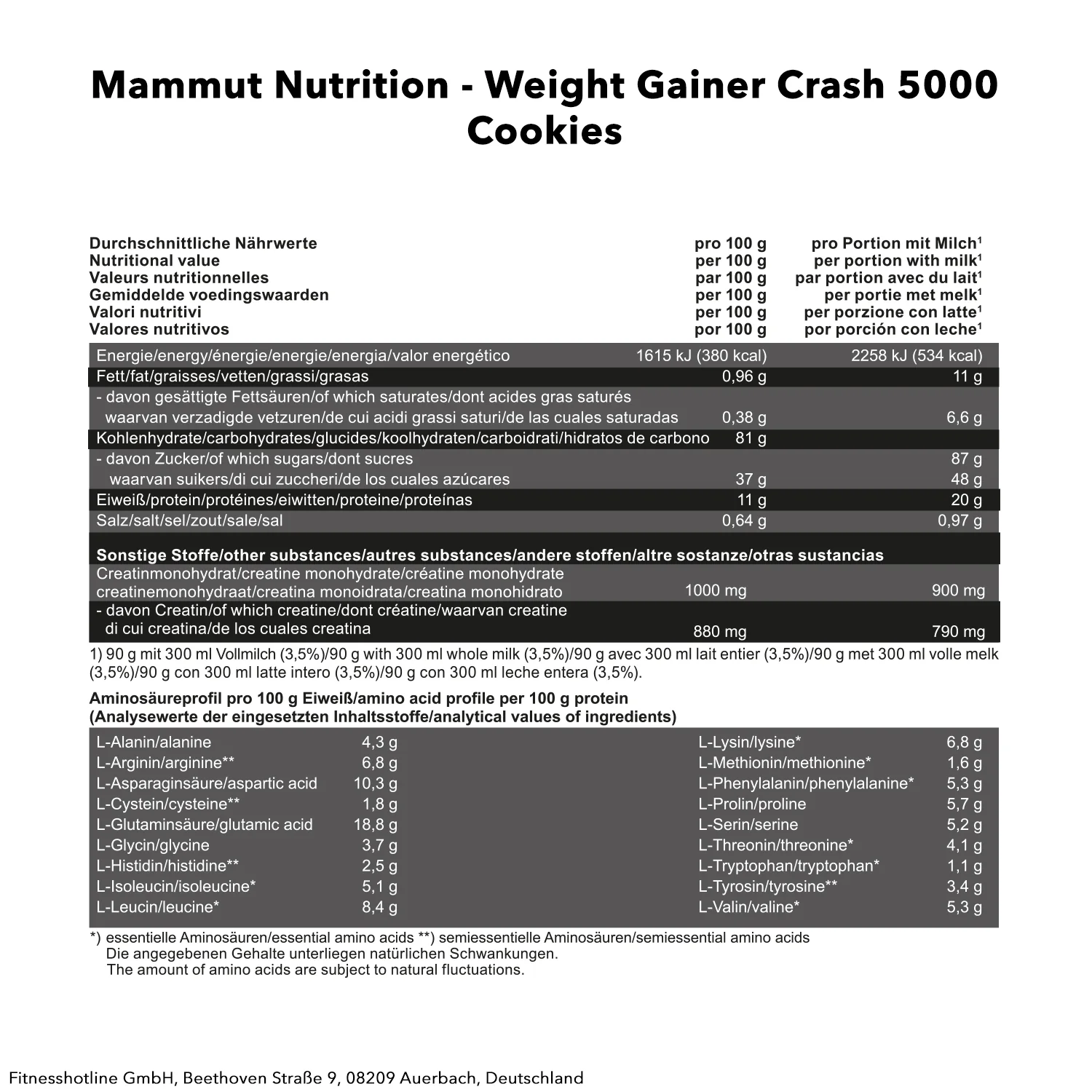 Weight Gainer Crash 5000 (4500g) - Image 6
