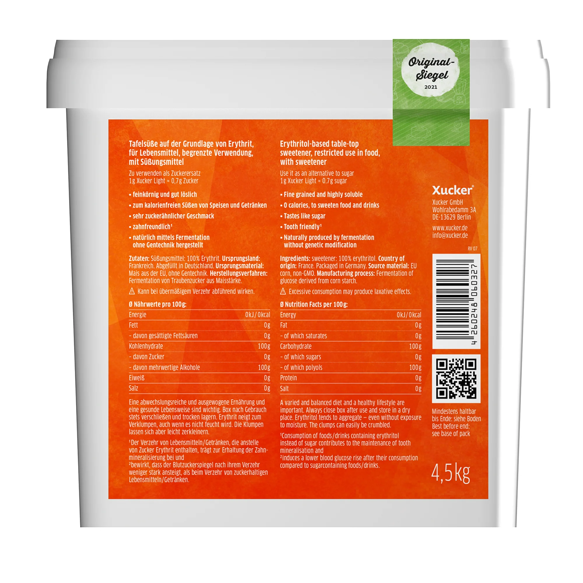 Xucker light Erythrit (4500g) - Image 3