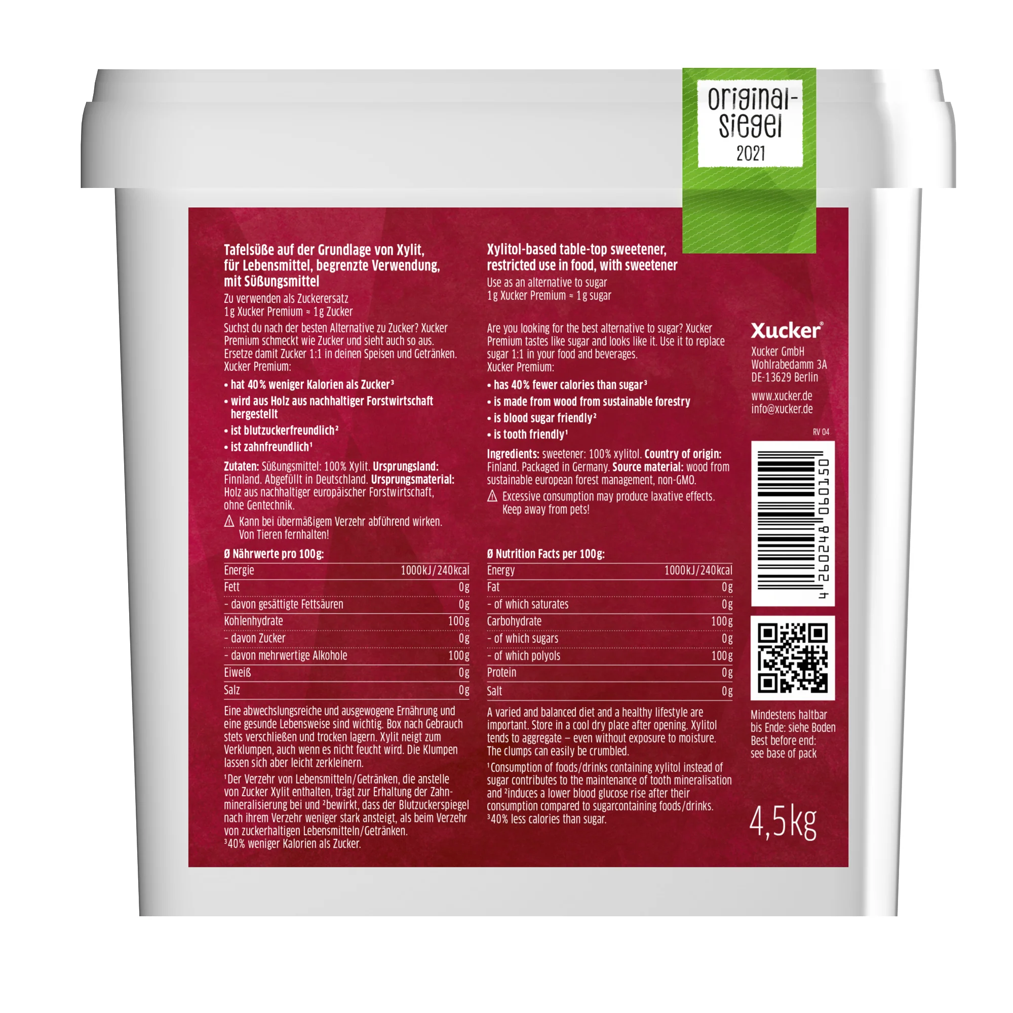 Xucker premium 100% xylitol (4500g) - Image 3