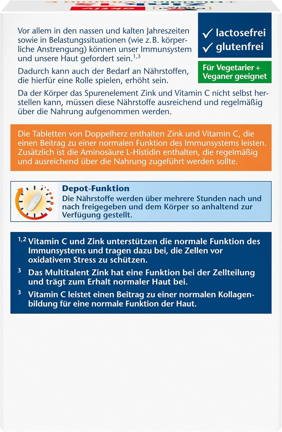 Zink 15 + Histidin + Vitamin C Depot (100 Tabletten) - Image 2