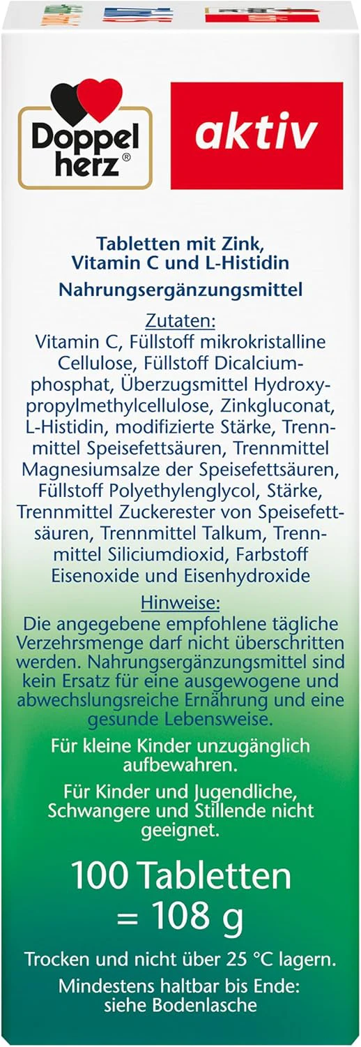 Zink 15 + Histidin + Vitamin C Depot (100 Tabletten) - Image 3